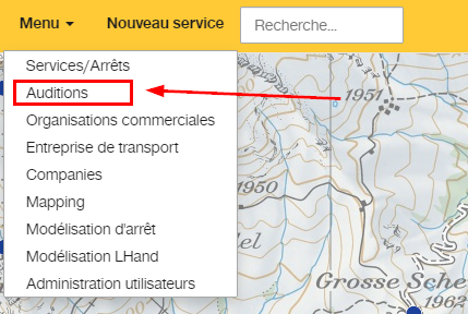Demande d’un nom d’arrêt (audition)