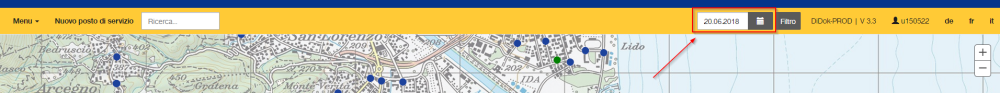 Visualizzazione delle versioni dei posti di servizio