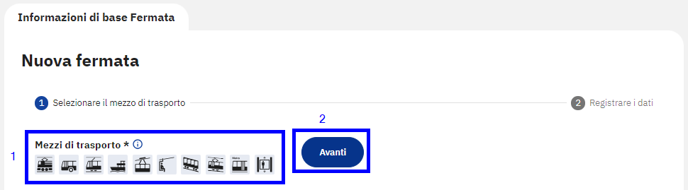 Visualizza in atlas come viene avviata la registrazione di LDis per la selezione della modalità di trasporto.